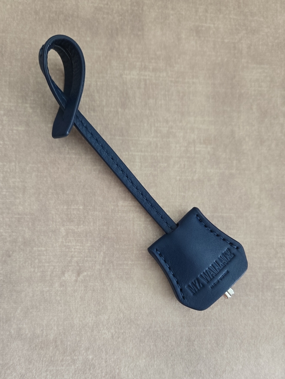 MZ Wallace Navy Leather Clochette/Key Holder/Charm, New